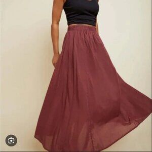 Nation Ltd Petra Maxi Skirt in Prune XS NWT
